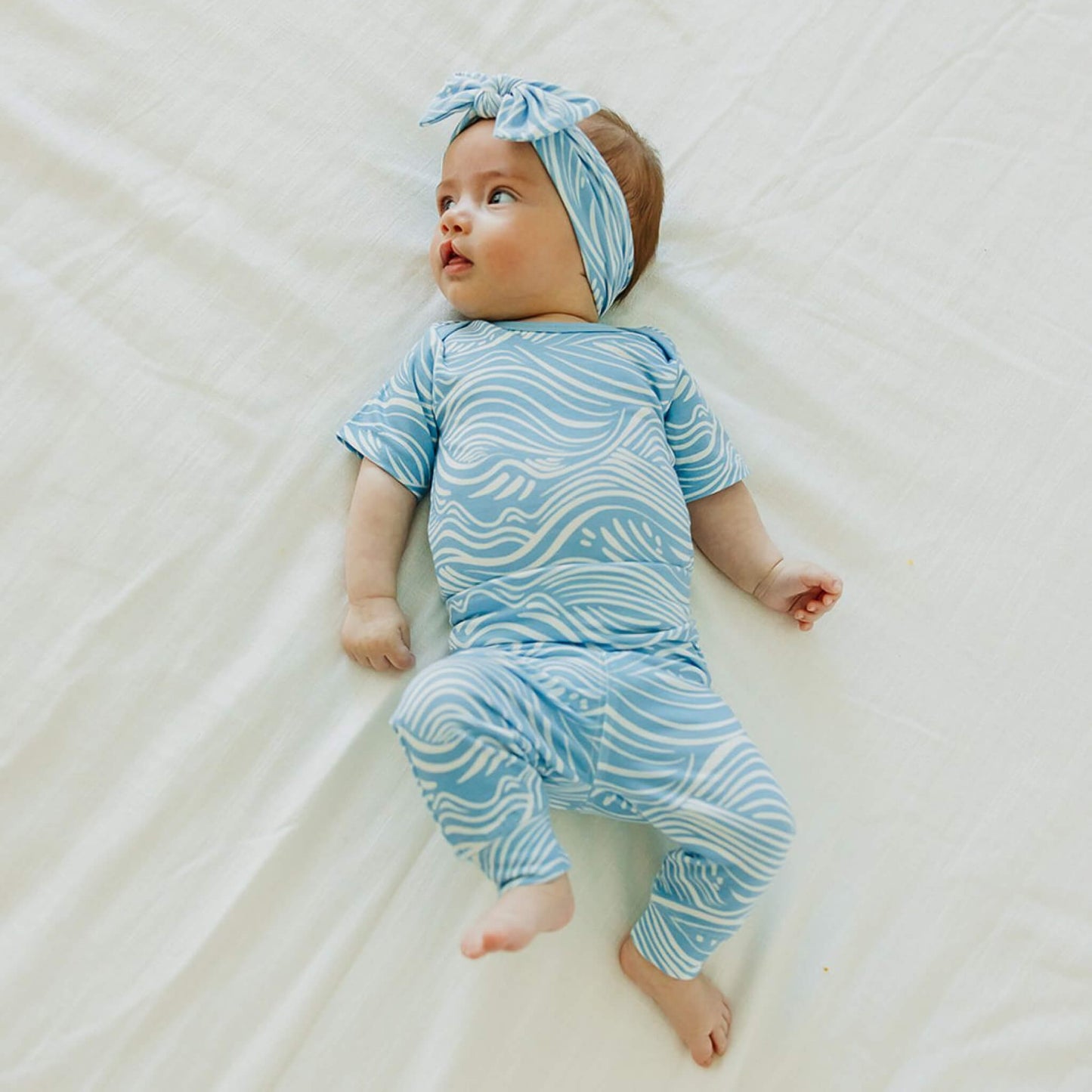 Knit Headband Bow - Surf